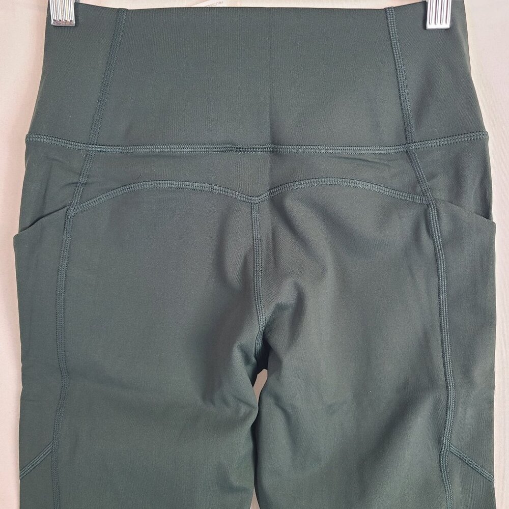 NWT Fabletics Oasis High Waisted Legging PureLux Deep Green Side Pockets Sz M - Picture 9 of 9